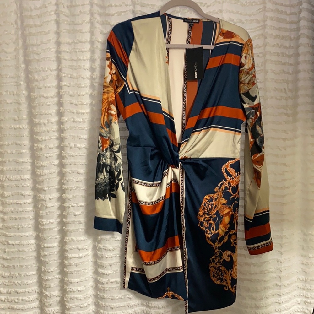 Multi colored silk dress